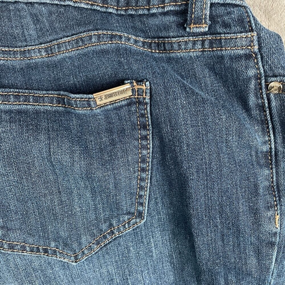 Jennifer Lopez Boyfriend Jeans Womens 14 Medium Wash Distressed Y2K Grunge Retro - Picture 7 of 8